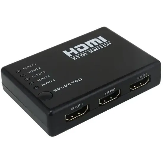 PowerMaster PM-8342 5 Giriş 1 Çıkış HDMI 2.0 4K@60Hz Switcher Toplayıcı Kumandalı resmi