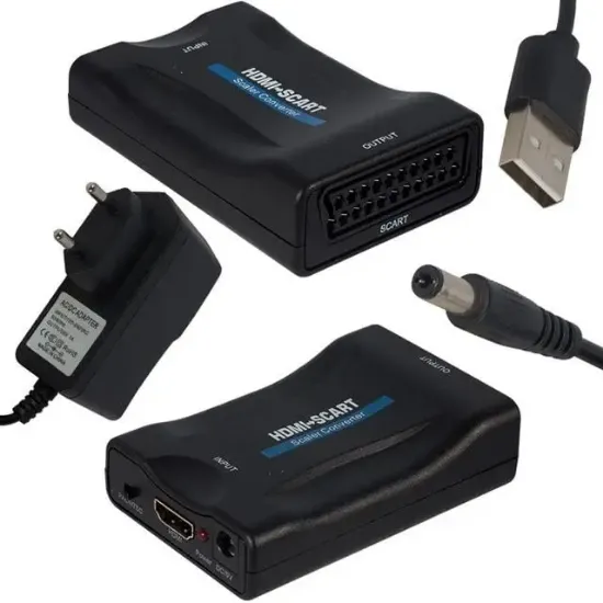 PowerMaster PM-18587 HDMI to SCART Aktif Çevirici Dönüştürücü Adaptör PAL/NTSC resmi