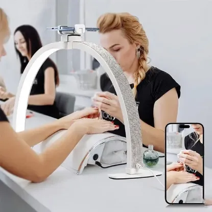 Trled F-550A AB-Pembe Elmas Desenli 55cm Katlanabilir Masa Lambası resmi