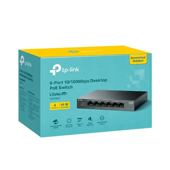 TP-LINK LS106LP 6 PORT 10/100 YÖNETİLEMEZ POE SWITCH resmi