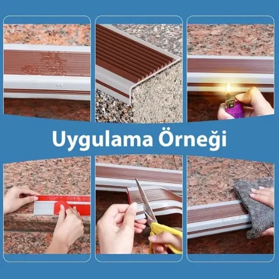 Sunup SN-29152 Kendinden Yapışkanlı Kaymaz Kauçuk Merdiven Basamak Şeridi 5x2.5x100cm Gri resmi