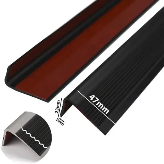 Sunup SN-29151 Kendinden Yapışkanlı Kaymaz Kauçuk Merdiven Basamak Şeridi 5x2.5x100cm Siyah resmi