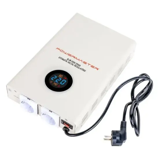 Powermaster SLIM-2000 Otomatik 2000 Watt Kombi Voltaj Regülatörü resmi