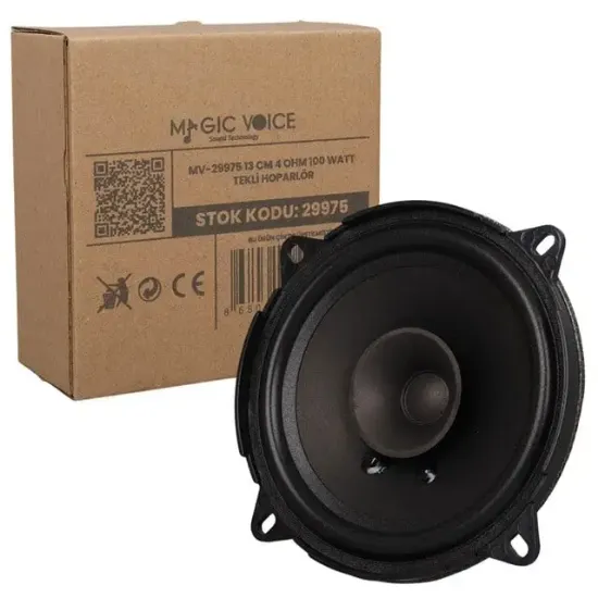 Magicvoice MV-29975 Plastik Kasa 13 Cm 4 Ohm Tekli 100 Watt Oto Hoparlör resmi
