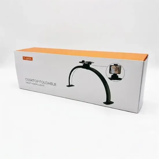 TrLed F-550A Zebra Elmas Desenli 55cm Katlanabilir Yarım Ay Protez Tırnak ve Güzellik Uzmanı Masa Lambası resmi