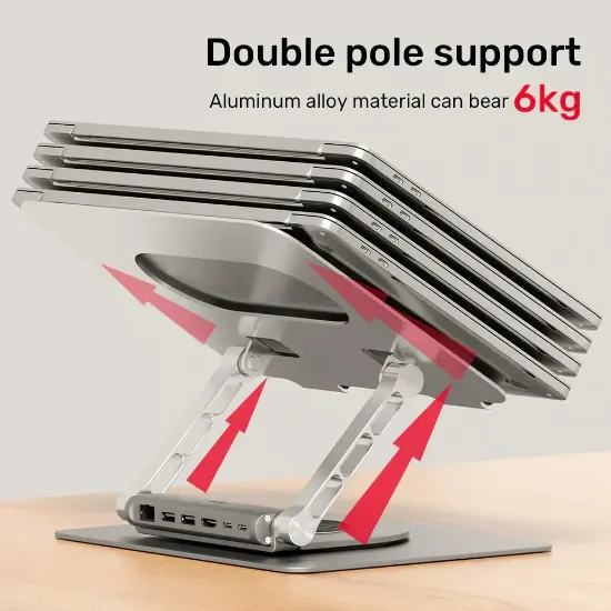 UNITEK 360D METAL 15.6” NOTEBOOK STAND 5in1 D1109B resmi