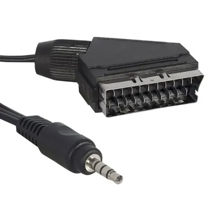 AV Kablo Scart Kablo 3.5 Mm Stereo 1.2 Metre Kısa Jack resmi