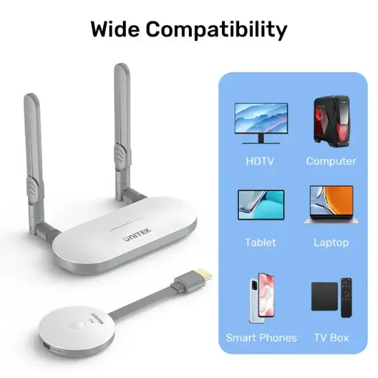 UNITEK KABLOSUZ HDMI VERİCİ & ALICI KIİTİ (V1183A01) resmi