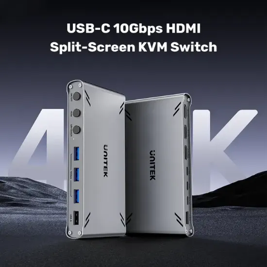 UNITEK USB-C 10GBPS HDMI KVM SWITCH (D1118AGY01-EU) resmi