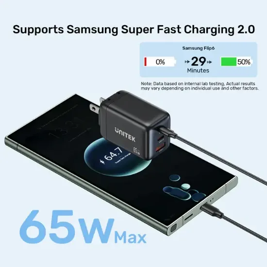UNITEK 65W MAX GAN SARJ ISTASYONU (P1130ABK01-EU) resmi