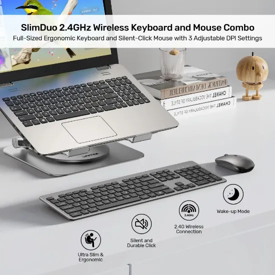 UNITEK SLIMDUO 2.4GHZ KLAVYE SETI (T054AGY01-US) resmi