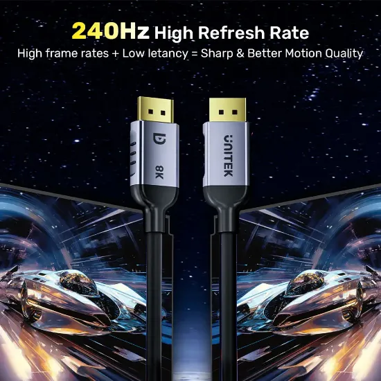 UNITEK 8K DISPLAYPORT 1.4 KABLO 1M (C1628GY01-1M) resmi