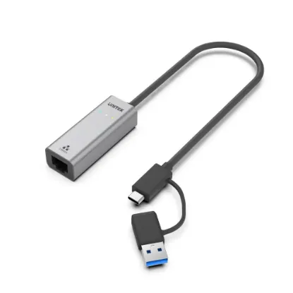 UNITEK HİBRİT USB-C/USB-A 2.5 GİGABİT ETHERNET ADAPTÖRÜ (U1313CGY01) resmi