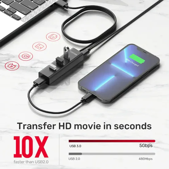 UNITEK 4-IN-1 USB-A 5GBPS HUB (Y-3089V01) resmi