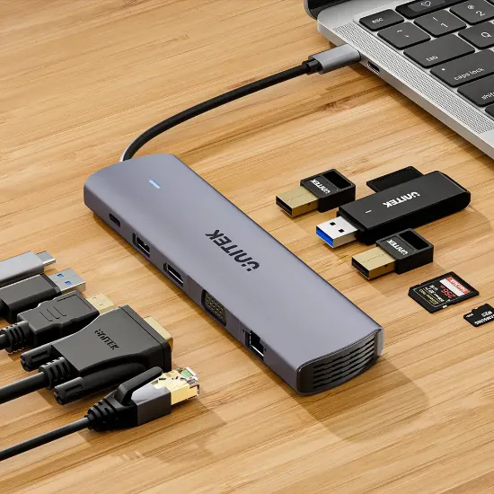 UNITEK UHUB U11+ 11-IN-1 USB-C HUB (D1113BGY01) resmi