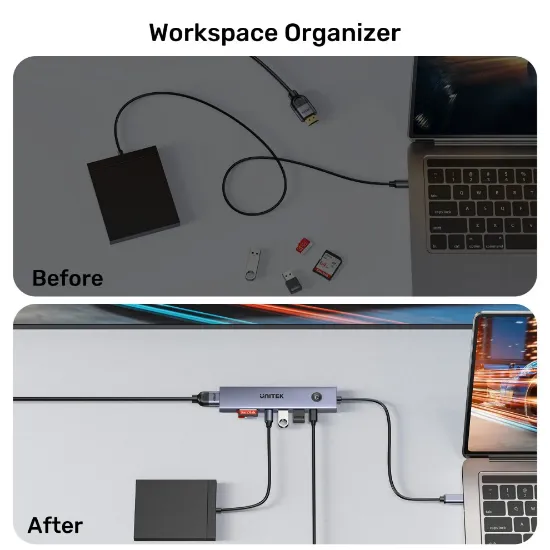 UNITEK UHUB S7 PRO 7-IN-1 5GBPS USB-C HUB (H1124AGY01) resmi