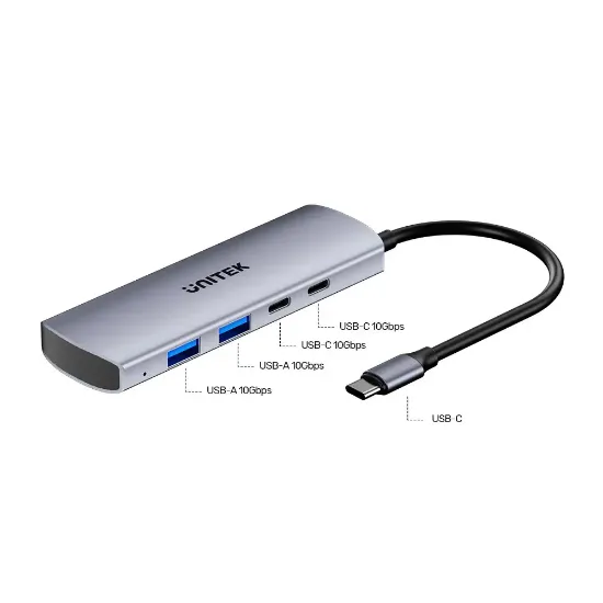 UNITEK UHUB Q4 4-IN-1 10GBPS USB-C HUB (H1112DGY01) resmi