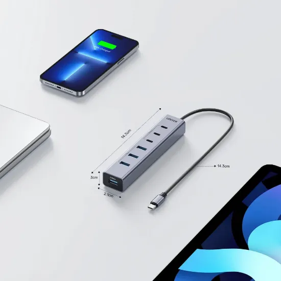 UNITEK UHUB S7+ 7in1 UNIVERSAL USB HUB (H1335AGY01-EU) resmi
