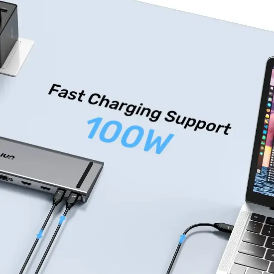UNITEK UHUB11+ USB-C DISPLAYLINK 4K BAGLANTI ISTASYONU (D1147AGY01) resmi