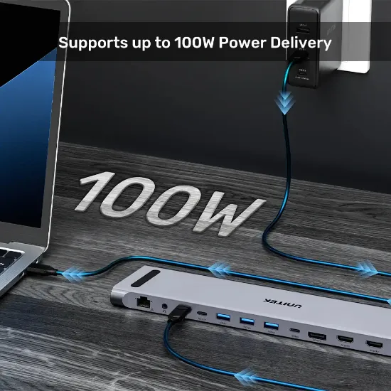 UNITEK UHUB15+ USB-C 4K BAGLANTI ISTASYONU (D1106AGY01) resmi