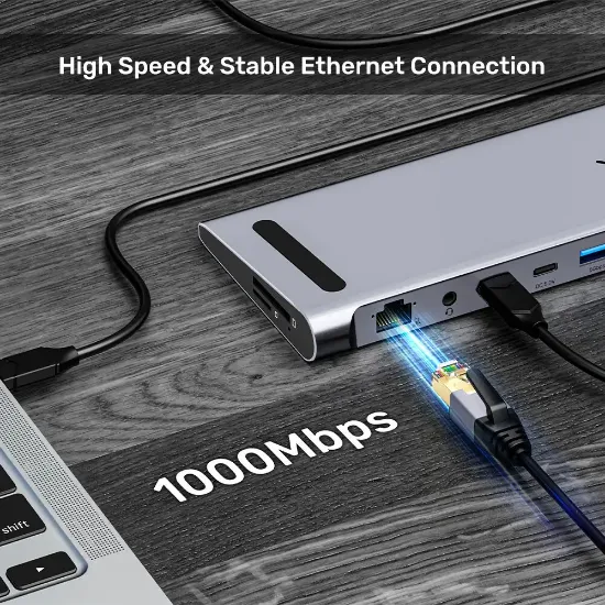 UNITEK UHUB15+ USB-C 4K BAGLANTI ISTASYONU (D1106AGY01) resmi