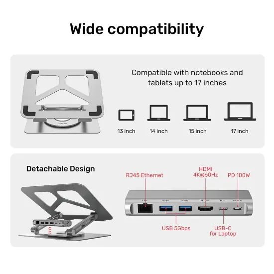 UNITEK USB-C NOTEBOOK STANDI (D1109A) resmi