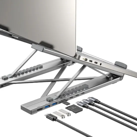 UNITEK KATLANABİLİR NOTEBOOK STANDI VE BAĞLANTI İSTASYONU (D1137AGY01) resmi