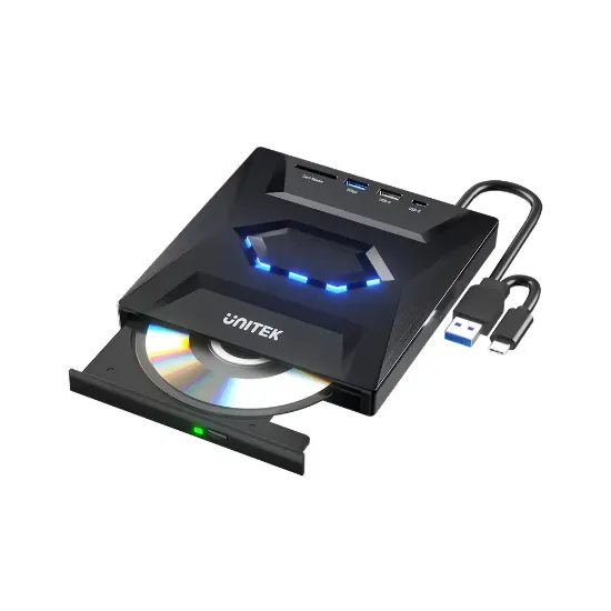 UNITEK HARİCİ DVD-RW USB TYPE-C/A 5in1 DOCK (T1037A) resmi