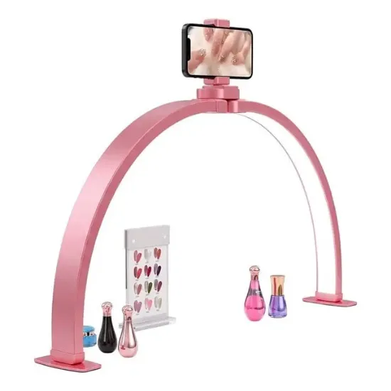 TrLed F-700A 70CM Pembe Katlanabilir Masaüstü Manikür ve Protez Tırnak Lambası resmi