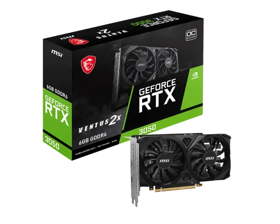 MSI GEFORCE RTX 3050 VENTUS 2X E 6G OC 6GB GD6 96B resmi