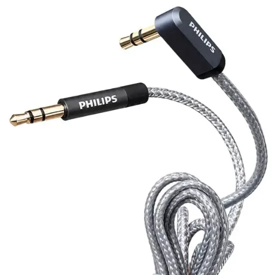 Philips SWR2114F/93 3.5mm AUX Ses Kablosu 1.5 Metre L Tipi Konnektör Örgülü Zırhlı resmi