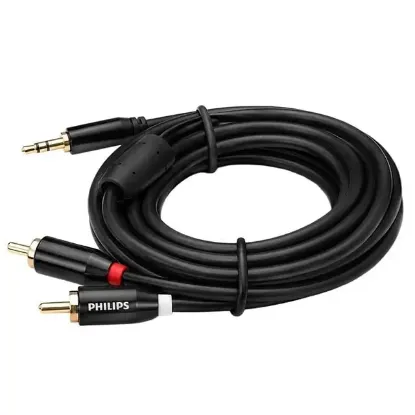 Philips SWR2121B/93 3.5mm Stereo 2 RCA AUX Ses Kablosu 3 Metre Hi-Fi resmi