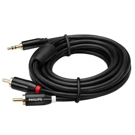 Philips SWR2121B/93 2 Metre 3.5mm Stereo 2 RCA AUX Ses Kablosu resmi