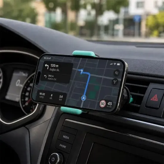 Powermaster PM-39119 Plastik 360 Derece Dönebilen Ayarlanabilir Kıskaçlı Araç İçi Telefon Tutucu resmi