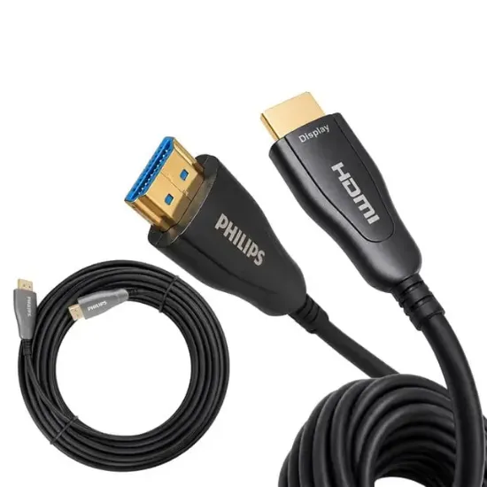 Philips SWR3019W/93 45 Metre 4K 60Hz AOC Fiber Optik HDMI Kablo Çinko Alaşım Gövde resmi