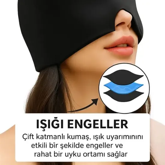Sunup SN-30963 Doğal Baş Ağrısı Migren Giderici Jel Kafa Bandı Soğuk Sıcak Kompres resmi