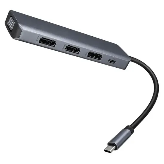 Philips SWR1602S/93 USB-C 8'i 1 Arada 8K DP + Dual 4K HDMI + VGA 100W PD Ultra Hub İstasyonu resmi