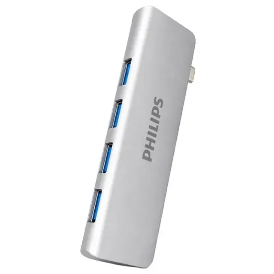 Philips SWR1604P/93 USB-C to 4 Port USB 3.0 Ultra İnce Alüminyum Hub Çoklayıcı  resmi