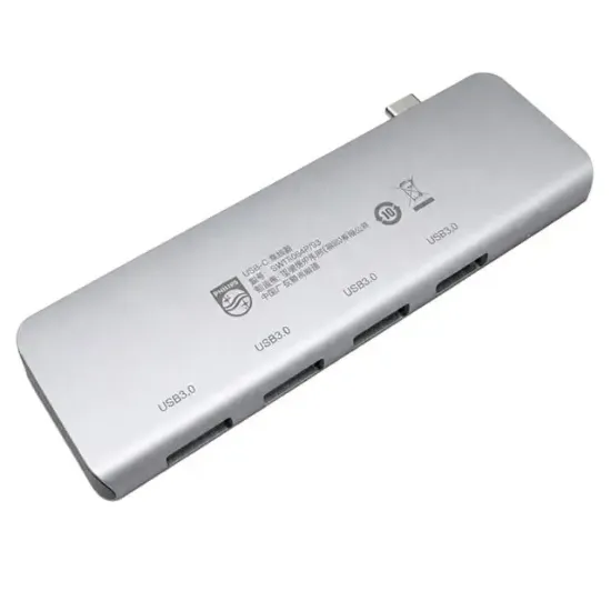Philips SWR1604P/93 USB-C to 4 Port USB 3.0 Ultra İnce Alüminyum Hub Çoklayıcı  resmi