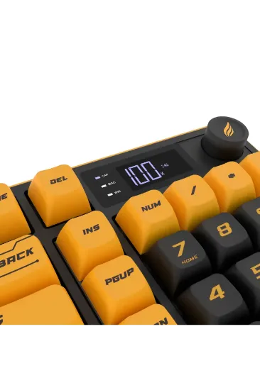 HAWK GAMING HK258CY KABLOSUZ SARI SIYAH KLAVYE resmi