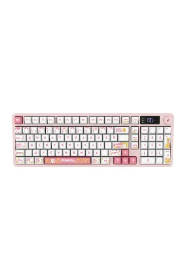 HAWK GAMING HK258WP KABLOSUZ BEYAZ PEMBE KLAVYE resmi