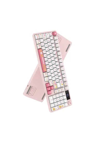 HAWK GAMING HK258WP KABLOSUZ BEYAZ PEMBE KLAVYE resmi