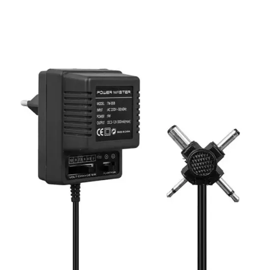 Powermaster PM-20043 3 Volt - 12 Volt - 0.5 Amper Ayarlı Adaptör 4 Uçlu resmi