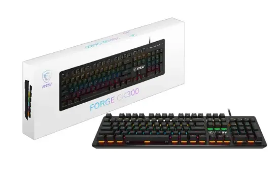 MSI FORGE GK300 RED SWITCH RGB MEKANIK GAMING KLAV resmi