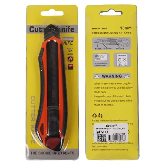 Sunup SN-27095 Plastik Gövde Profesyonel 18 Mm Metal Maket Bıçağı-Falçata resmi