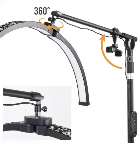 TrLed F-700B 70CM Zebra Elmas Desenli Ayaklı Profesyonel Güzellik Salonu Lambası resmi