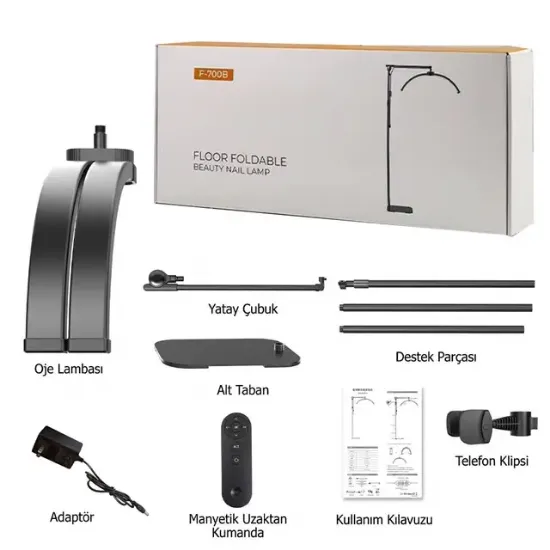 TrLed F-700B 70CM Zebra Elmas Desenli Ayaklı Profesyonel Güzellik Salonu Lambası resmi
