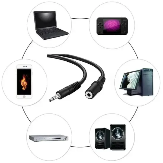 Elektromer EL-8942 10 Metre 3.5mm Stereo Ses Uzatma Kablosu (Erkek-Dişi) resmi