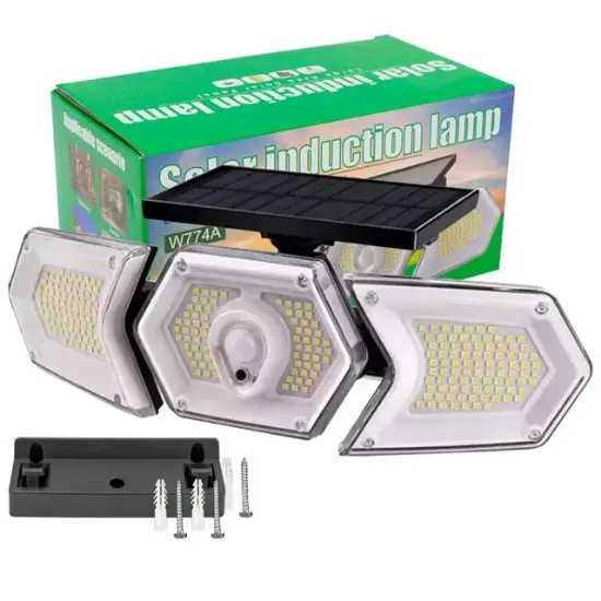 Powermaster Solar Güneş Enerjili Geniş Açılı Çift Kanatlı 254 SMD Ledli 3 Modlu Beyaz İndüksiyon Lambası W774A resmi