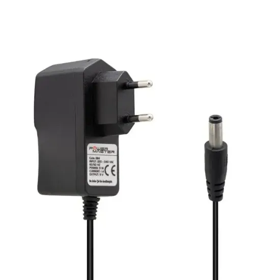 Powermaster PM-8114 9 Volt - 1 Amper 5.5*2.5 Mm Uçlu Priz Tipi Adaptör resmi